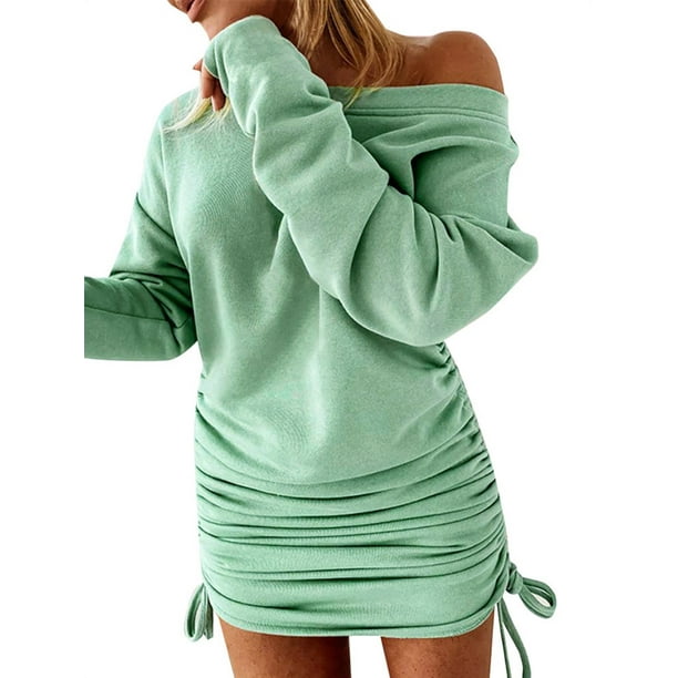 XIBADA Womens Christmas Casual Loose Long Sleeve Weatshirt with Adjustable Drawcord 